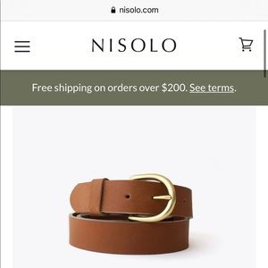 Nisolo Naomi Leather Belt in Almond, Size Small